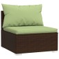 vidaXL Set sofás de jardín 5 piezas y cojines ratán sintético marrón vidaXL Set sofás de jardín 5 piezas y cojines ratán sintético marrón