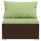 vidaXL Set sofás de jardín 5 piezas y cojines ratán sintético marrón vidaXL Set sofás de jardín 5 piezas y cojines ratán sintético marrón