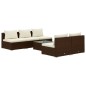 vidaXL Set muebles de jardín 6 piezas y cojines ratán sintético marrón vidaXL Set muebles de jardín 6 piezas y cojines ratán sintético marrón