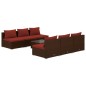 vidaXL Set muebles de jardín 7 piezas y cojines ratán sintético marrón