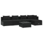 vidaXL Set de muebles de jardín 6 pzas y cojines ratán sintético negro vidaXL Set de muebles de jardín 6 pzas y cojines ratán sintético negro