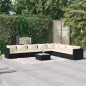 vidaXL Set muebles de jardín 9 pzas y cojines ratán sintético negro