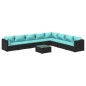 vidaXL Set de muebles de jardín 9 pzas y cojines ratán sintético negro