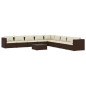 vidaXL Set muebles de jardín 10 pzas y cojines ratán sintético marrón vidaXL Set muebles de jardín 10 pzas y cojines ratán sintético marrón
