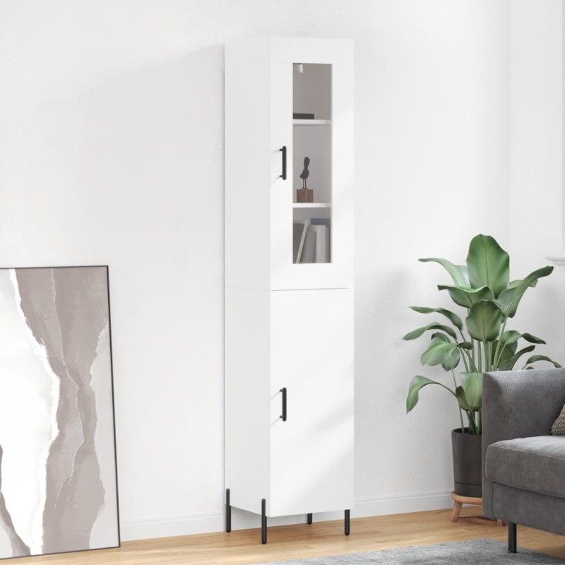 vidaXL Aparador alto madera contrachapada blanco 34,5x34x180 cm vidaXL Aparador alto madera contrachapada blanco 34,5x34x180 cm