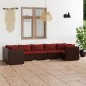 vidaXL Set muebles de jardín 7 piezas y cojines ratán sintético marrón vidaXL Set muebles de jardín 7 piezas y cojines ratán sintético marrón