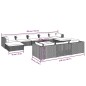 vidaXL Set de muebles de jardín 11 pzas cojines ratán sintético negro