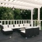 vidaXL Set de muebles de jardín 10 pzas cojines ratán sintético negro vidaXL Set de muebles de jardín 10 pzas cojines ratán sintético negro