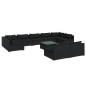 vidaXL Set de muebles de jardín 10 pzas cojines ratán sintético negro vidaXL Set de muebles de jardín 10 pzas cojines ratán sintético negro
