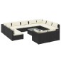 vidaXL Set de muebles de jardín 12 pzas cojines ratán sintético negro vidaXL Set de muebles de jardín 12 pzas cojines ratán sintético negro