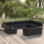 vidaXL Set de muebles de jardín 11 pzas cojines ratán sintético negro vidaXL Set de muebles de jardín 11 pzas cojines ratán sintético negro