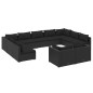 vidaXL Set de muebles de jardín 11 pzas cojines ratán sintético negro vidaXL Set de muebles de jardín 11 pzas cojines ratán sintético negro