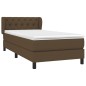 vidaXL Cama box spring con colchón tela marrón oscuro 80x200 cm vidaXL Cama box spring con colchón tela marrón oscuro 80x200 cm
