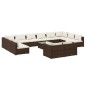 vidaXL Set muebles de jardín 13 pzas y cojines ratán sintético marrón vidaXL Set muebles de jardín 13 pzas y cojines ratán sintético marrón