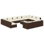 vidaXL Set muebles de jardín 14 pzas y cojines ratán sintético marrón vidaXL Set muebles de jardín 14 pzas y cojines ratán sintético marrón