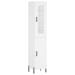 vidaXL Aparador alto madera contrachapada blanco 34,5x34x180 cm