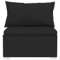 vidaXL Set de muebles de jardín 12 pzas cojines ratán sintético negro