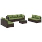vidaXL Set muebles de jardín 8 piezas y cojines ratán sintético marrón vidaXL Set muebles de jardín 8 piezas y cojines ratán sintético marrón