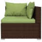 vidaXL Set muebles de jardín 8 piezas y cojines ratán sintético marrón vidaXL Set muebles de jardín 8 piezas y cojines ratán sintético marrón