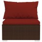 vidaXL Set muebles de jardín 9 piezas y cojines ratán sintético marrón vidaXL Set muebles de jardín 9 piezas y cojines ratán sintético marrón