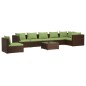 vidaXL Set sofás de jardín 8 piezas y cojines ratán sintético marrón vidaXL Set sofás de jardín 8 piezas y cojines ratán sintético marrón