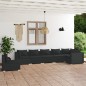 vidaXL Set de muebles de jardín 7 pzas y cojines ratán sintético negro vidaXL Set de muebles de jardín 7 pzas y cojines ratán sintético negro