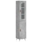 vidaXL Aparador de madera contrachapada gris hormigón 34,5x34x180 cm vidaXL Aparador de madera contrachapada gris hormigón 34,5x34x180 cm