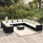 vidaXL Set de sofás de jardín 12 pzas cojines ratán sintético negro vidaXL Set de sofás de jardín 12 pzas cojines ratán sintético negro