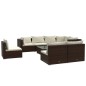 vidaXL Set muebles de jardín 9 piezas y cojines ratán sintético marrón vidaXL Set muebles de jardín 9 piezas y cojines ratán sintético marrón
