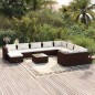 vidaXL Set muebles de jardín 11 pzas y cojines ratán sintético marrón vidaXL Set muebles de jardín 11 pzas y cojines ratán sintético marrón
