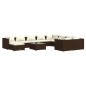 vidaXL Set muebles de jardín 11 pzas y cojines ratán sintético marrón vidaXL Set muebles de jardín 11 pzas y cojines ratán sintético marrón