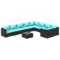 vidaXL Set de muebles de jardín 10 pzas cojines ratán sintético negro vidaXL Set de muebles de jardín 10 pzas cojines ratán sintético negro