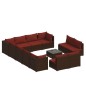 vidaXL Set muebles de jardín 13 pzas y cojines ratán sintético marrón vidaXL Set muebles de jardín 13 pzas y cojines ratán sintético marrón