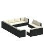 vidaXL Set de muebles de jardín 12 pzas cojines ratán sintético negro vidaXL Set de muebles de jardín 12 pzas cojines ratán sintético negro