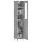 vidaXL Aparador de madera contrachapada gris hormigón 34,5x34x180 cm vidaXL Aparador de madera contrachapada gris hormigón 34,5x34x180 cm