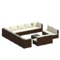 vidaXL Set muebles de jardín 14 pzas y cojines ratán sintético marrón vidaXL Set muebles de jardín 14 pzas y cojines ratán sintético marrón
