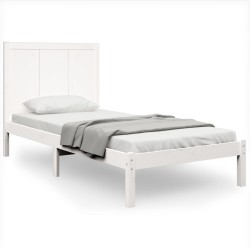 vidaXL Estructura de cama madera maciza de pino blanco 90x190 cm