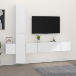 vidaXL Set de muebles para TV 5 piezas madera contrachapada blanco