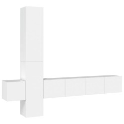 vidaXL Set de muebles para TV 5 piezas madera contrachapada blanco
