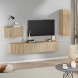 vidaXL Set de muebles para TV 4 pzas madera contrachapada roble Sonoma