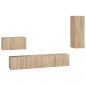 vidaXL Set de muebles para TV 4 pzas madera contrachapada roble Sonoma