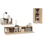 vidaXL Set de muebles para TV 4 pzas madera contrachapada roble Sonoma