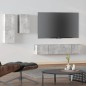 vidaXL Set de muebles de TV 4 pzas madera contrachapada gris hormigón vidaXL Set de muebles de TV 4 pzas madera contrachapada gris hormigón