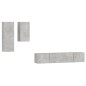 vidaXL Set de muebles de TV 4 pzas madera contrachapada gris hormigón vidaXL Set de muebles de TV 4 pzas madera contrachapada gris hormigón