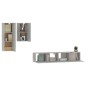 vidaXL Set de muebles de TV 4 pzas madera contrachapada gris hormigón vidaXL Set de muebles de TV 4 pzas madera contrachapada gris hormigón