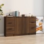 vidaXL Aparadores 3 piezas madera contrachapada marrón roble vidaXL Aparadores 3 piezas madera contrachapada marrón roble