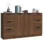 vidaXL Aparadores 3 piezas madera contrachapada marrón roble vidaXL Aparadores 3 piezas madera contrachapada marrón roble