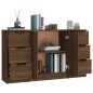 vidaXL Aparadores 3 piezas madera contrachapada marrón roble vidaXL Aparadores 3 piezas madera contrachapada marrón roble