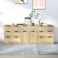vidaXL Aparador de 3 piezas madera contrachapada color roble Sonoma vidaXL Aparador de 3 piezas madera contrachapada color roble Sonoma