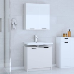 vidaXL Juego de muebles de baño 2 piezas madera contrachapada blanco
